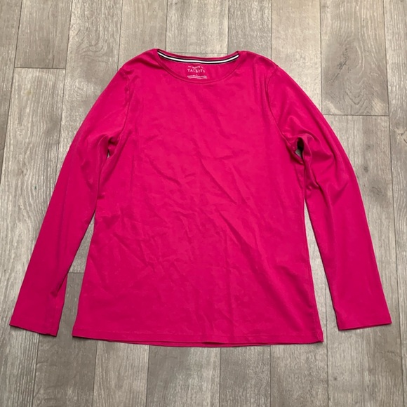 Talbots Tops - Womens Talbots Crewneck Cotton Barbie Pink Long Sleeve Shirt‎
